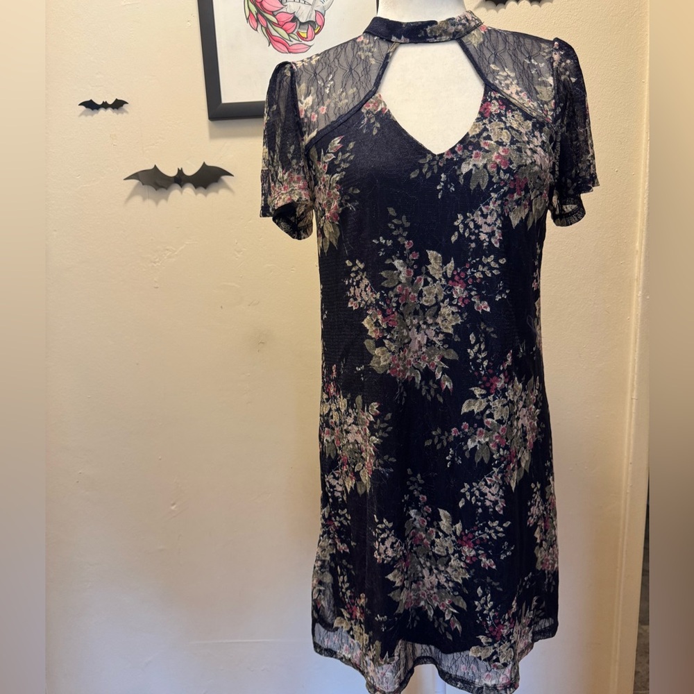 Blue Rain Navy and Cream Floral Dress